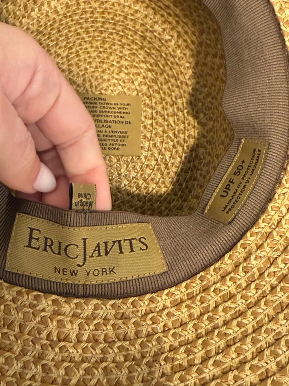 Eric Javits Squishee® Fringe Bucket Hat UPF 50+ Vented Crown Structured (Rare) - Picture 8 of 11